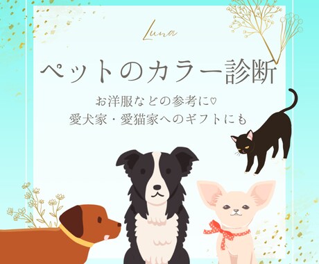 ペットカラー診断！ウチの子お似合いカラーを教えます 一緒に生活している犬や猫のパーソナルカラーを診断します✨ イメージ1