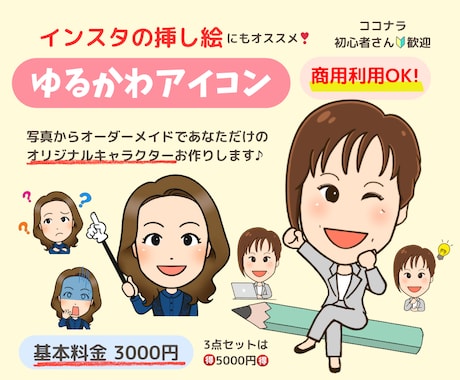 商用利用OK！ゆるかわアイコンお描きします イメージ1