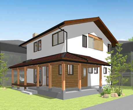 魅力的な住宅の外観パースを作成いたします 仕上げの素材を3パターンまでお渡しできます イメージ1