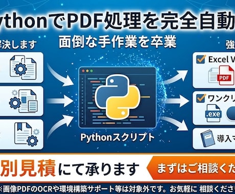 PythonでPDF編集・加工を自動化します PythonでPDF処理を効率化するスクリプトを作成します イメージ1