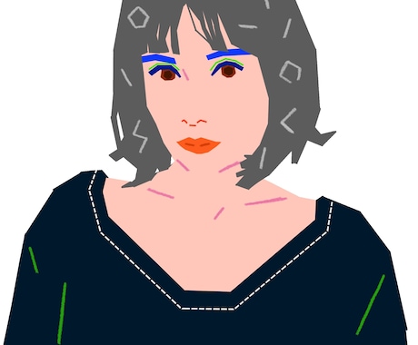 カラフルでグラフィカルな似顔絵承ります ご本人様だけでなくご家族ご友人ペットさんなど描きます。 イメージ1