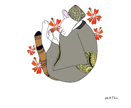 沖縄テイストのイラストを描きます 家族の一員でもあるペットのイラストを沖縄テイストで描きます イメージ1