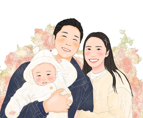 お写真を温かみのある似顔絵イラスト描きます *似顔絵、人物イラスト得意です＾＾ イメージ2