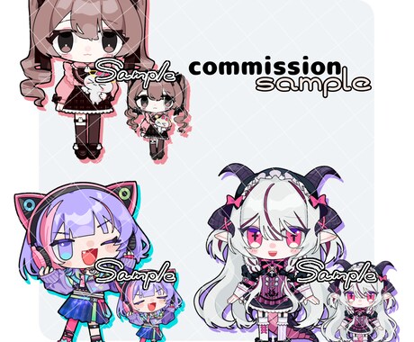 デフォルメイラスト描きます キャラクターに合わせた簡略化されつつも可愛いイラスト描きます イメージ2