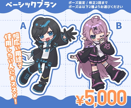 印象に残るポップでかわいいデフォルメを制作します Vtuber活動に使える！目を引くデフォルメ制作 イメージ2