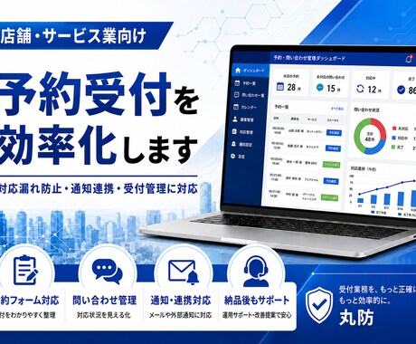 予約・問い合わせ受付を効率化します 対応漏れを防ぐ受付管理を構築します イメージ1