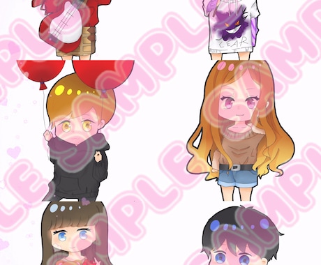 ミニキャラアイコン作成します あなただけのアイコンを描きます♡ イメージ1