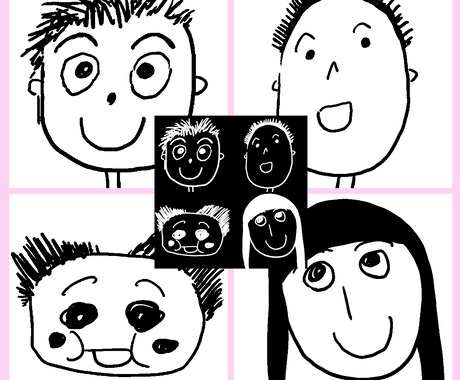 小さいお子さんが書いたような似顔絵を描きます SNSアイコンや名刺などに最適 イメージ2