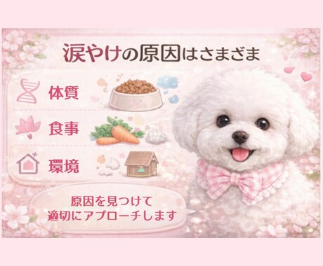 涙やけの原因と対策、丁寧にお伝えします 原因からケア方法まで丁寧にサポート イメージ2