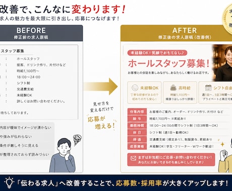 応募が来ない求人チラシの改善点をプロが添削します 元求人広告会社の視点で“応募が来ない原因”を明確に◎ イメージ2
