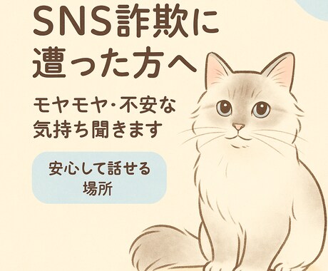 SNS詐欺に遭った方へ◎相談、愚痴聞きます 騙された辛さ誰にも言えない気持ち全部吐き出してOKです イメージ1