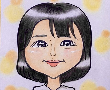 ギフトにぴったりの似顔絵を手書きで制作致します 結婚・還暦・誕生日・七五三等のお祝いに心温まる似顔絵書きます イメージ2