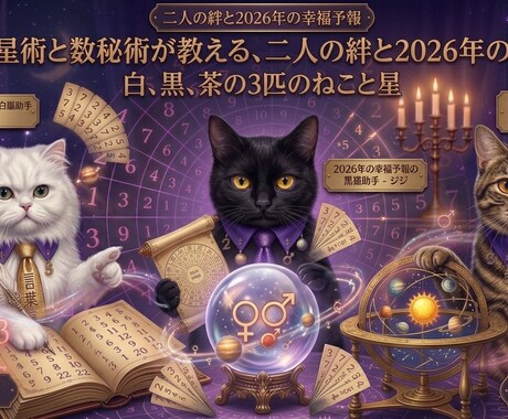 期間限定モニター価格二人の相性紐解きます 西洋占星術と数秘術が教える、二人の絆と2026年の幸福予報」 イメージ1