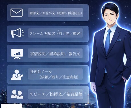 炎上・関係悪化を防ぐ謝罪文を作成します 言葉次第で、救われる。文章で守る。 イメージ1