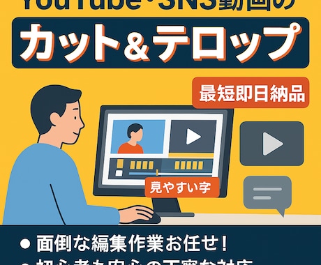 動画のカット・テロップで見やすく編集します 面倒な編集作業は丸投げOK！スピーディーに仕上げます！ イメージ1