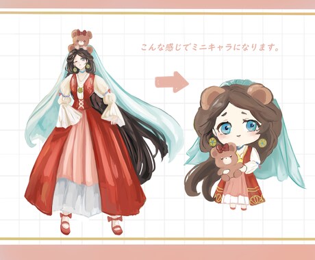 ミニキャラクター作成します グッズ制作、趣味イラストなどにも イメージ2
