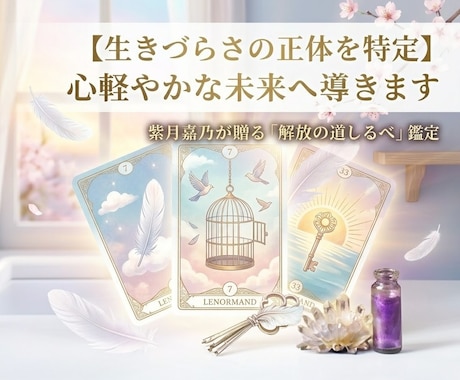 生きづらさの正体を特定し、心軽やかな未来へ導きます 無意識のブレーキ外しませんか？ルノルマンが解決の鍵を探します イメージ1