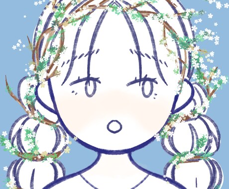 花✕人物のアイコン作成します イメージ1
