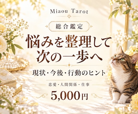 悩みの現状と今後、次の一歩をタロットで占います イメージ1