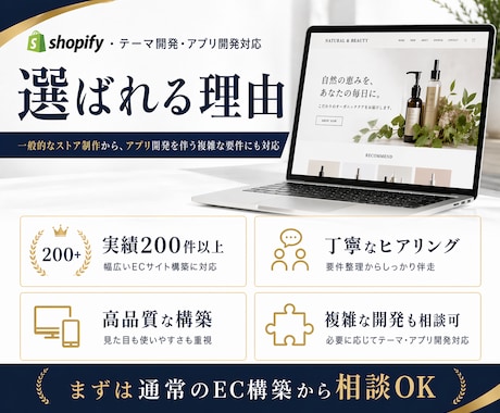 Shopify実績200件！ECサイトを制作します EC構築に加え、独自アプリ開発で「できない」を解決 イメージ2