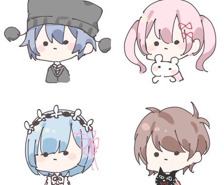 デフォルメアイコン制作いたします ペアアイコン、ヘッダー等にも◎2枚目は半額！ イメージ1