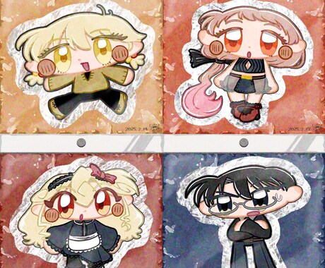 大きなおめめが可愛い♡デフォルメイラスト描きます 丸い目やフォルムが特徴の、シンプルなミニキャラクターです！ イメージ1