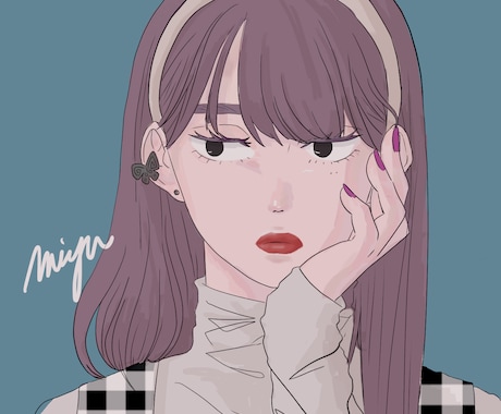 Twitterやインスタアイコン用イラスト描きます おしゃれで落ち着きのあるそして透明感のあるイラストを イメージ2