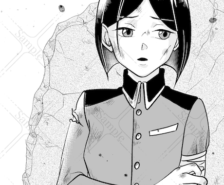 モノクロイラストの小説挿絵、一枚絵を描きます 表情豊かなキャラクターを描き、世界観により深みを演出します。 イメージ1