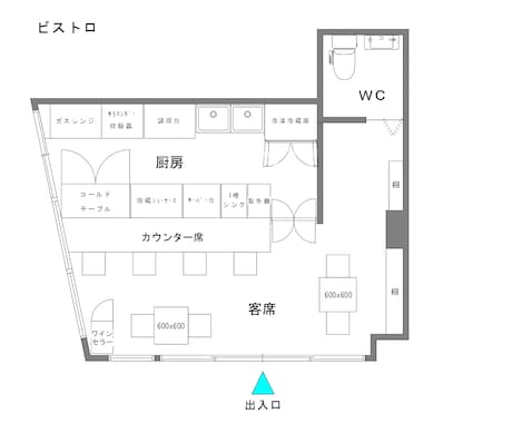 一級建築士が店舗のレイアウト図面作成します 限られた面積でも席数・動線を考えた最適プランを作成します！ イメージ2