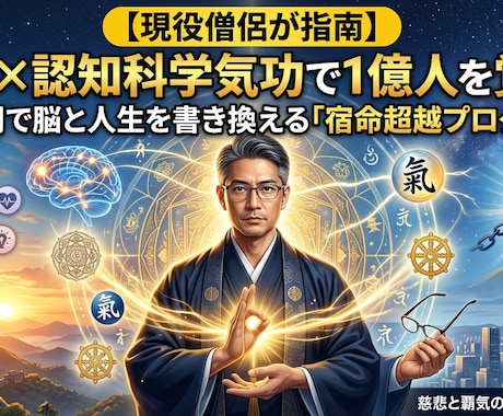 現役僧侶×認知科学｜21日で宿命を書き換えます 現役僧侶×認知科学気功｜「脳内曼荼羅」書き換えコーチング イメージ1