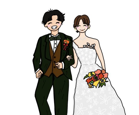 結婚式のウェルカムボードを作成します 温かい雰囲気のイラストを描きます‎^_^ イメージ2