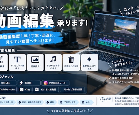 YouTube動画を丁寧に編集します イメージ1