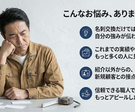 一人親方・職人向け名刺代わりのHP制作します 現場仕事を知る制作者が、信頼を伝えるサイトを作ります。 イメージ2