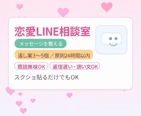 マッチングアプリの会話・LINEを添削します 「既読無視/返信遅い原因も整理」 イメージ1