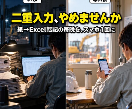 紙・Excel業務をスマホ化します 入力・管理者確認・A4印刷まで1業務から試作します イメージ2