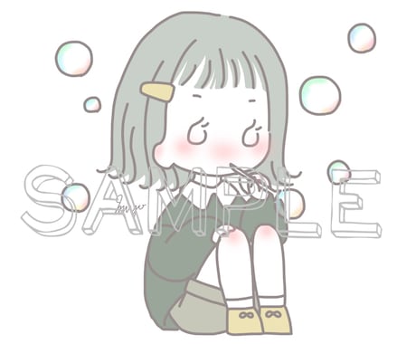 可愛い女の子のアイコンを描きます ミニキャラの女の子をパステルカラーで イメージ1