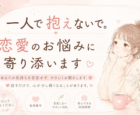 恋愛のお悩みに寄り添います あなたの気持ちに寄り添い、一緒に考えます イメージ1
