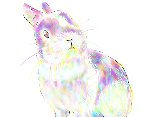 ペット・動物を三原色（虹色仕様）で描きます 三原色ならではの、素朴で鮮やかなふわっとした発色です。 イメージ2