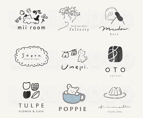 手描きイラストで可愛いロゴを制作します お店やブランドの世界観を、ほっこり手描きイラストで形にします イメージ2