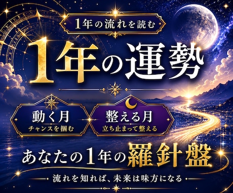 今から1年の恋愛・仕事・対人の流れを霊視します 月ごとの追い風が分かる、あなた専用「1年の羅針盤」鑑定書 イメージ1