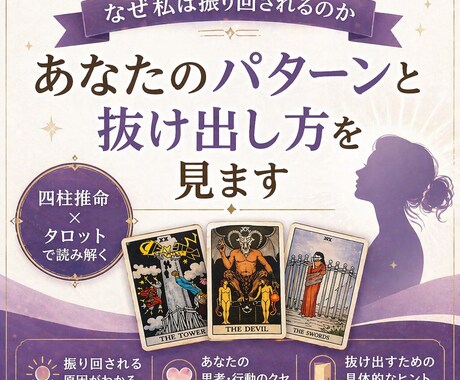 なぜ振り回される？関係の原因と改善法を見ます タロット占いの結果を、テキストでお伝えします イメージ1