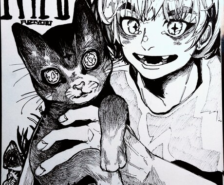 キャラデザ、似顔絵、一枚絵、描きます ＊モノクロイラスト（一色のみ色追加可能）＊ イメージ2