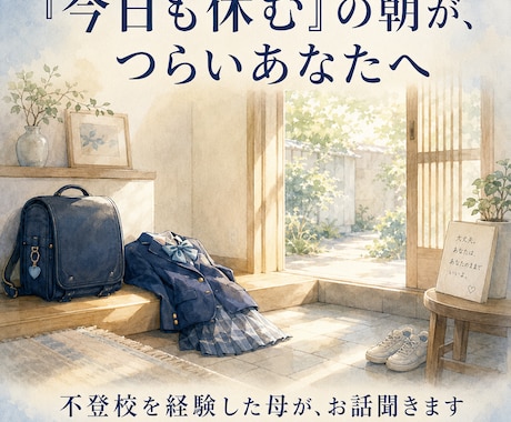 不登校の子を持つ親の気持ち、経験者が聞きます うちの子も不登校でした。今は元気に通学しています イメージ2