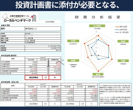 加速化補助金！ローカルベンチマークをサポートします 面倒な数値分析をサポート！採択への近道をご提案します イメージ2
