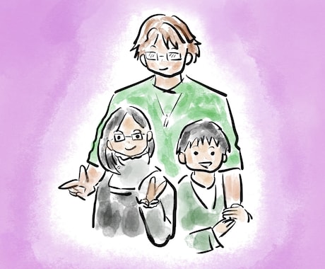 可愛くシンプルなイラスト描きます SNSアイコン／記念日のプレゼント／家族の思い出 イメージ1