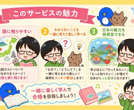 国内地理が苦手な人のために楽しく合格サポートます 国内地理を楽しく整理して得点アップ イメージ2