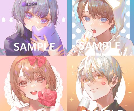 キラキラホログラムのような可愛いイラスト描きます アイコン、一枚絵、キャラデザ、MVイラスト何でも承ります！ イメージ2