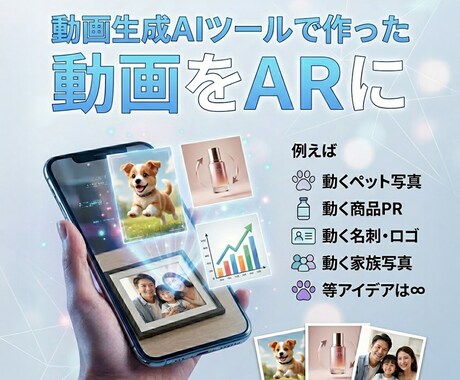 動画生成AIツールで作った動画をARにします あなたの写真と生成動画をARでより魅力的に！ イメージ1