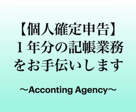 個人確定申告：1年分の記帳業務をお手伝い致します スピードと正確性を重視しています。 イメージ1