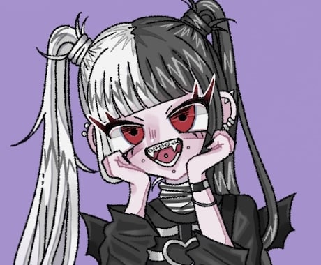 SNSのアイコン描きます ダーク、ゆめかわなど可愛い女の子が得意です♡ イメージ1